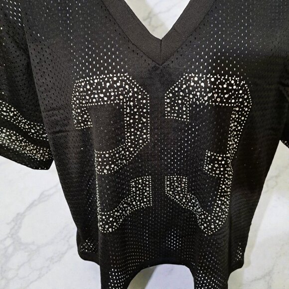 Like an Angel Size 2X, Short Sleeves Black 23 Rhinestone Jersey NWT - Picture 3 of 14